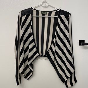 Zebra black and white striped night out outerwear
